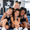 Smiling young cheerleaders at Twister Sports in Warrensburg